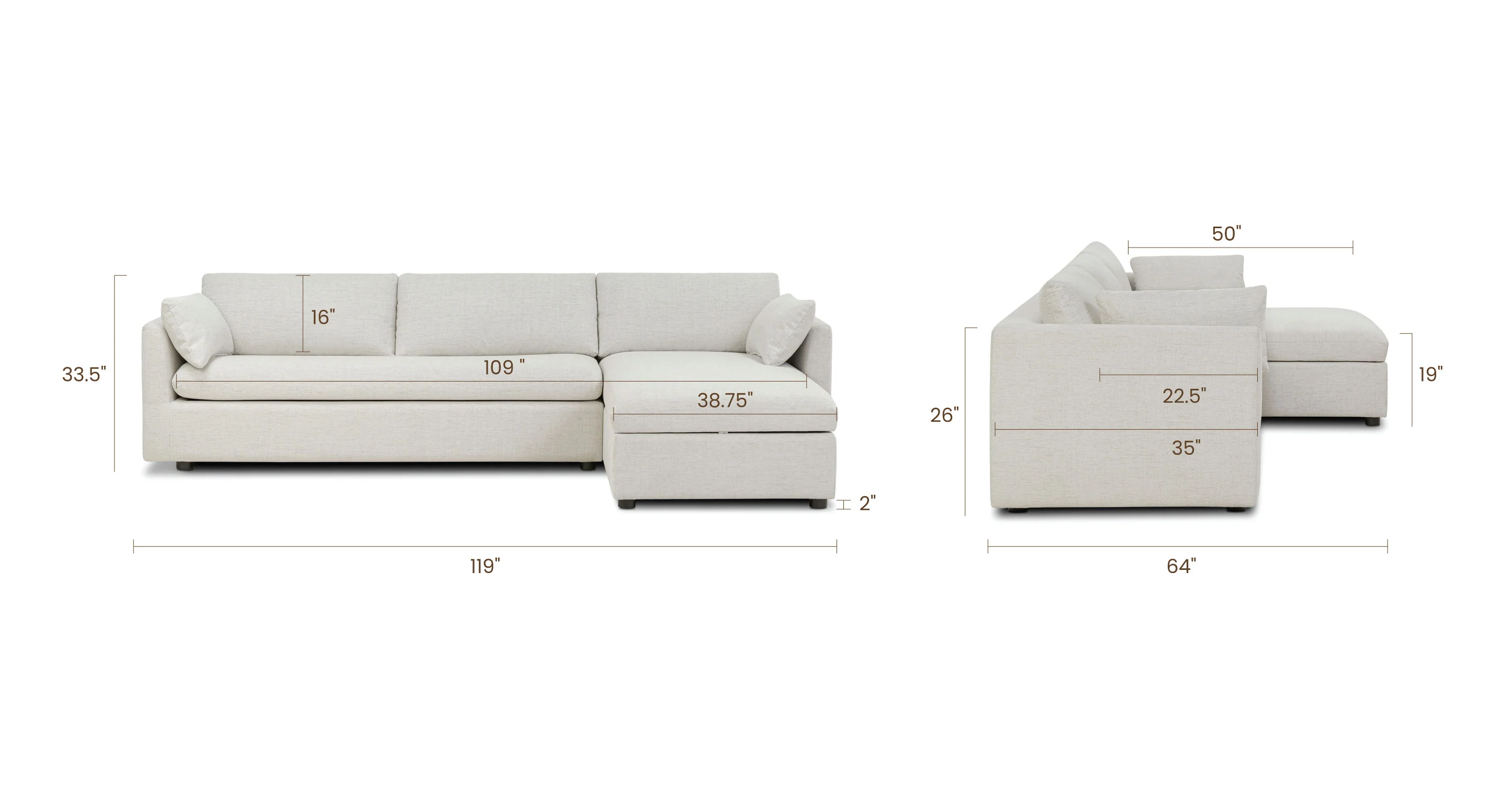 Argos Right-Facing Sleeper Sectional Sofa Bed - Image 29