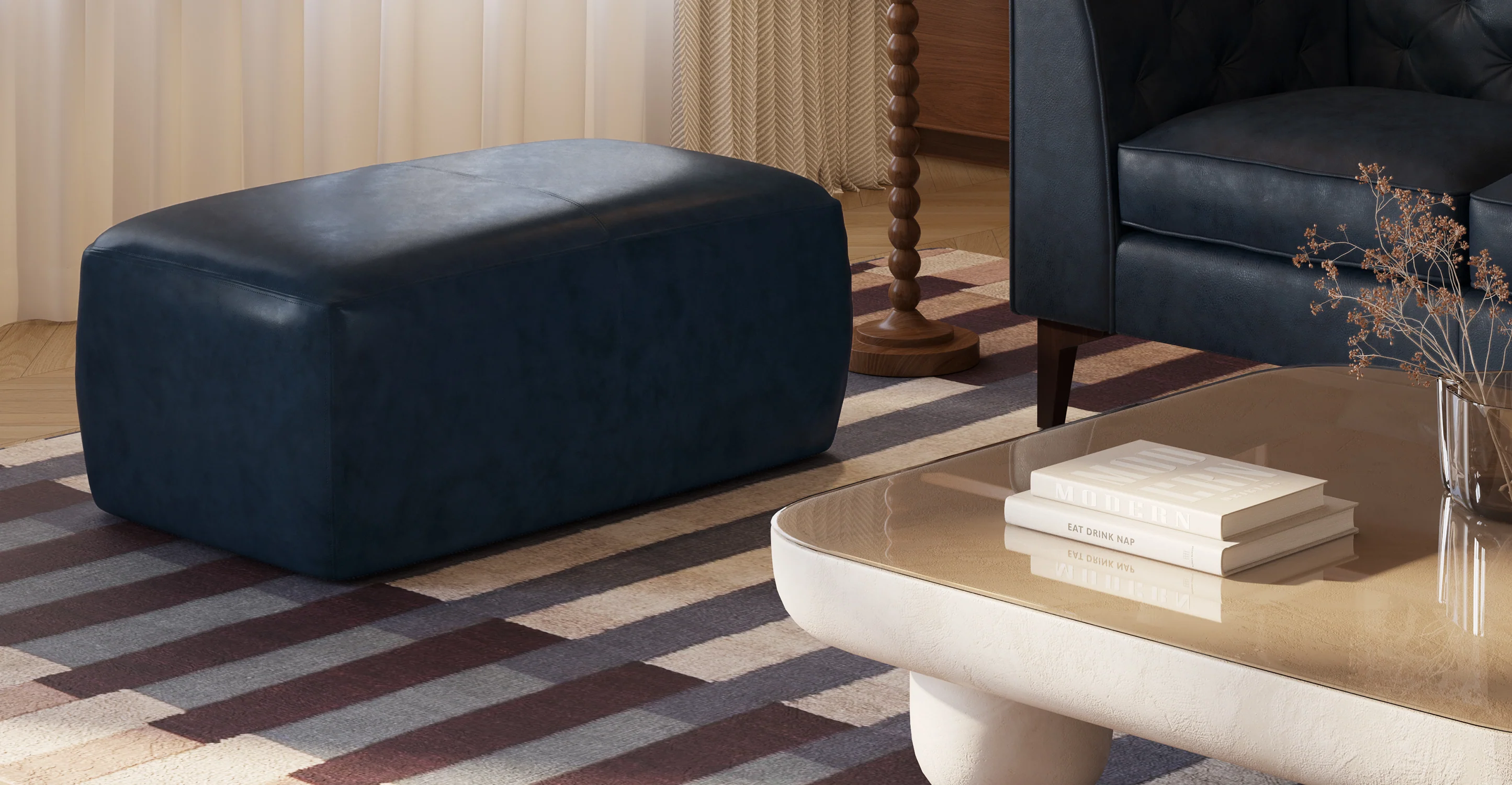 Denver Leather Ottoman - Image 21