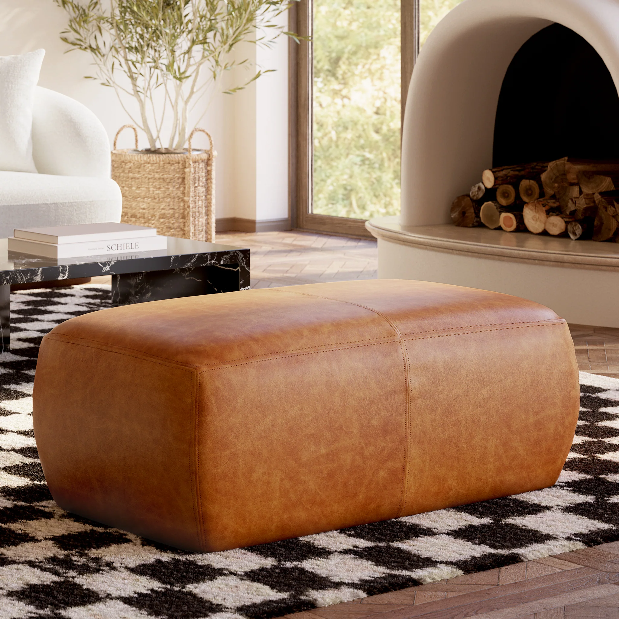 Denver Leather Ottoman - Image 56