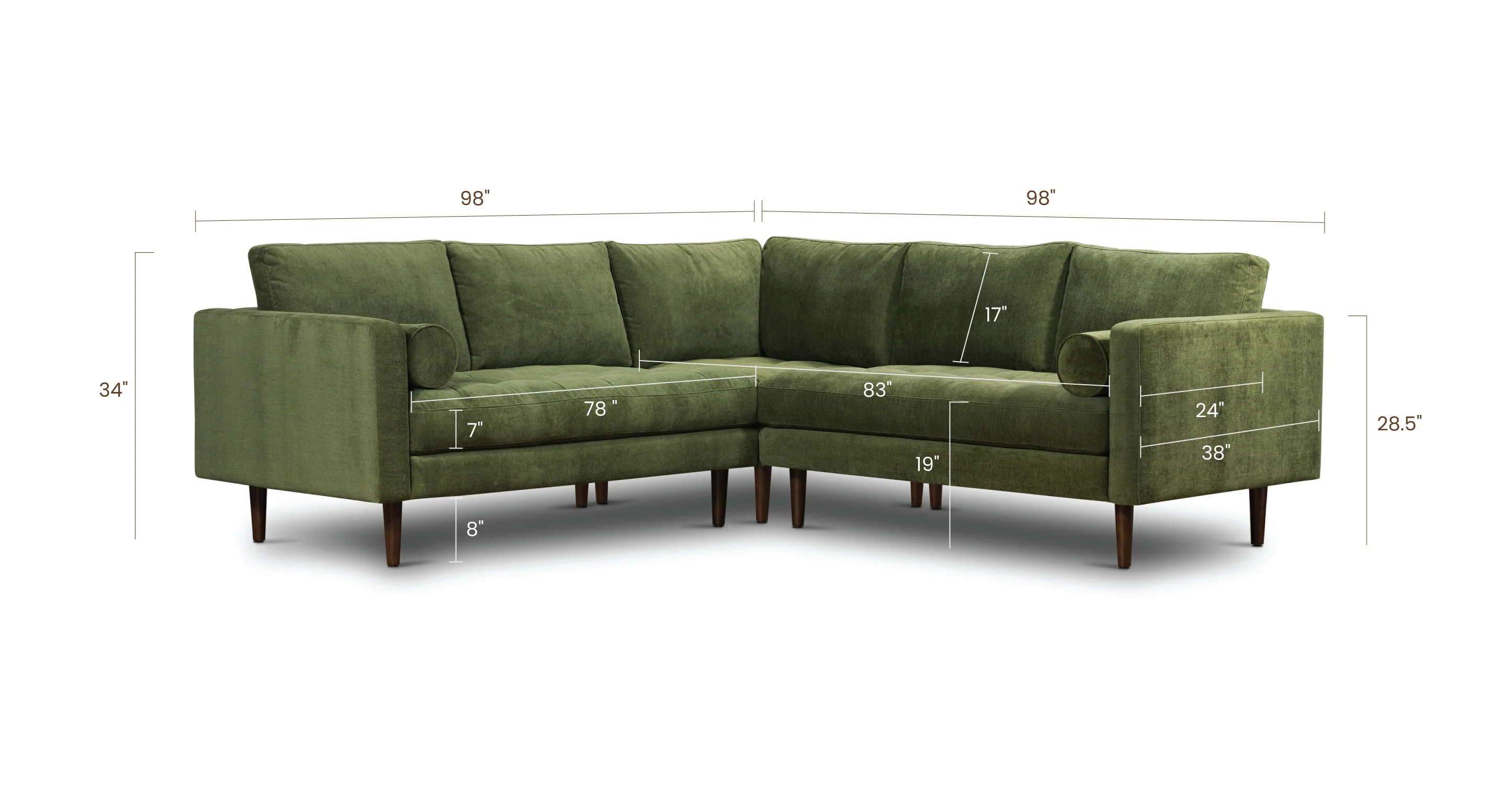 Napa Velvet Corner Sectional Sofa - Image 18
