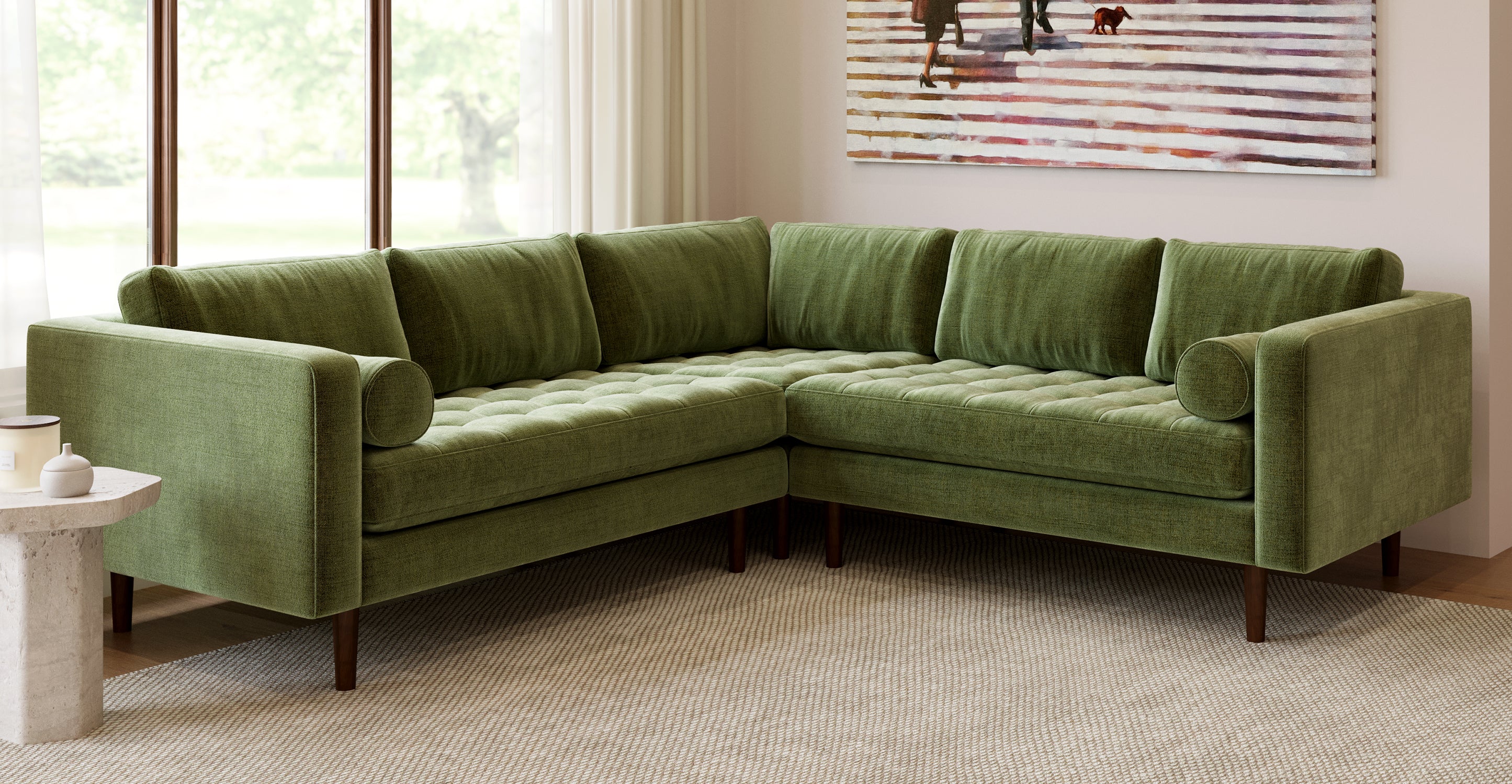 Napa Velvet Corner Sectional Sofa - Image 3