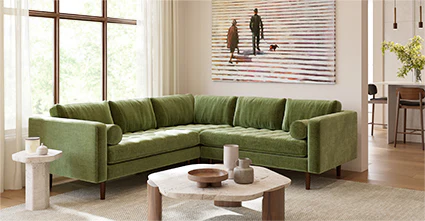 Napa Velvet Corner Sectional Sofa - Image 50