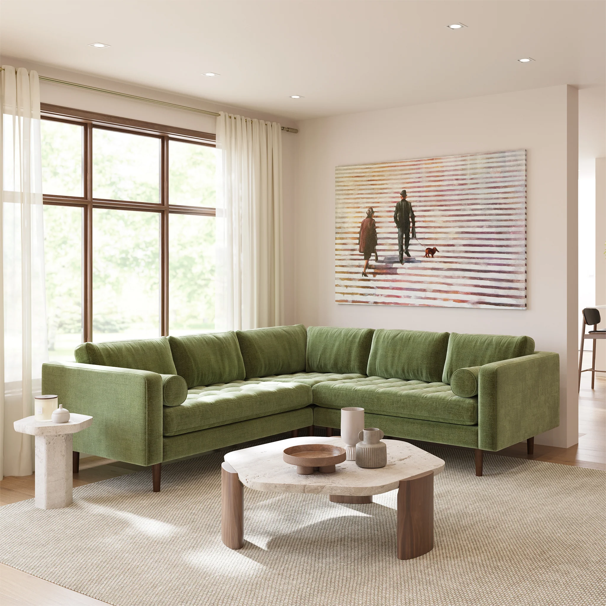 Napa Velvet Corner Sectional Sofa - Image 51