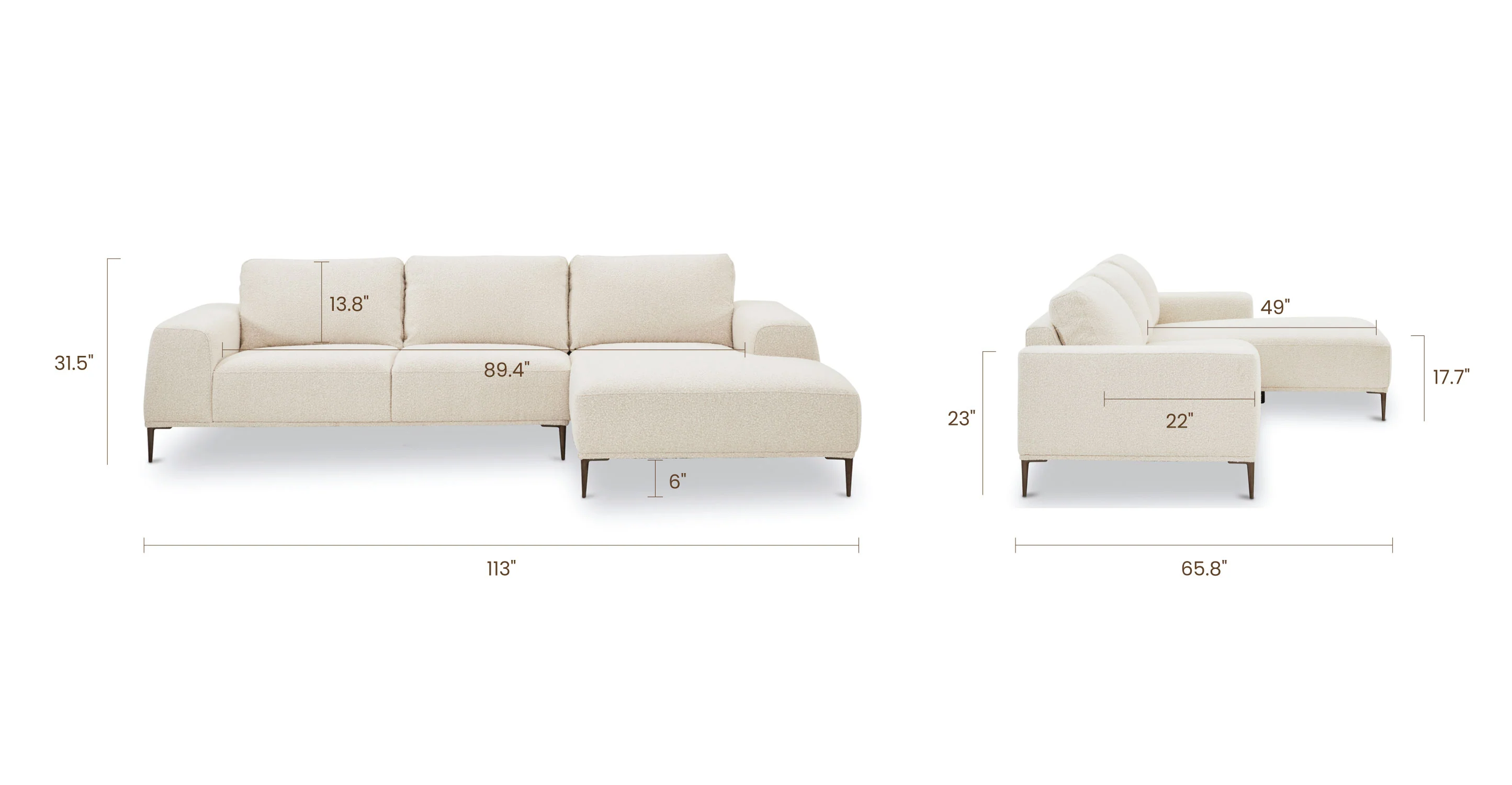 Rue Right-Facing Sectional Sofa - Image 12